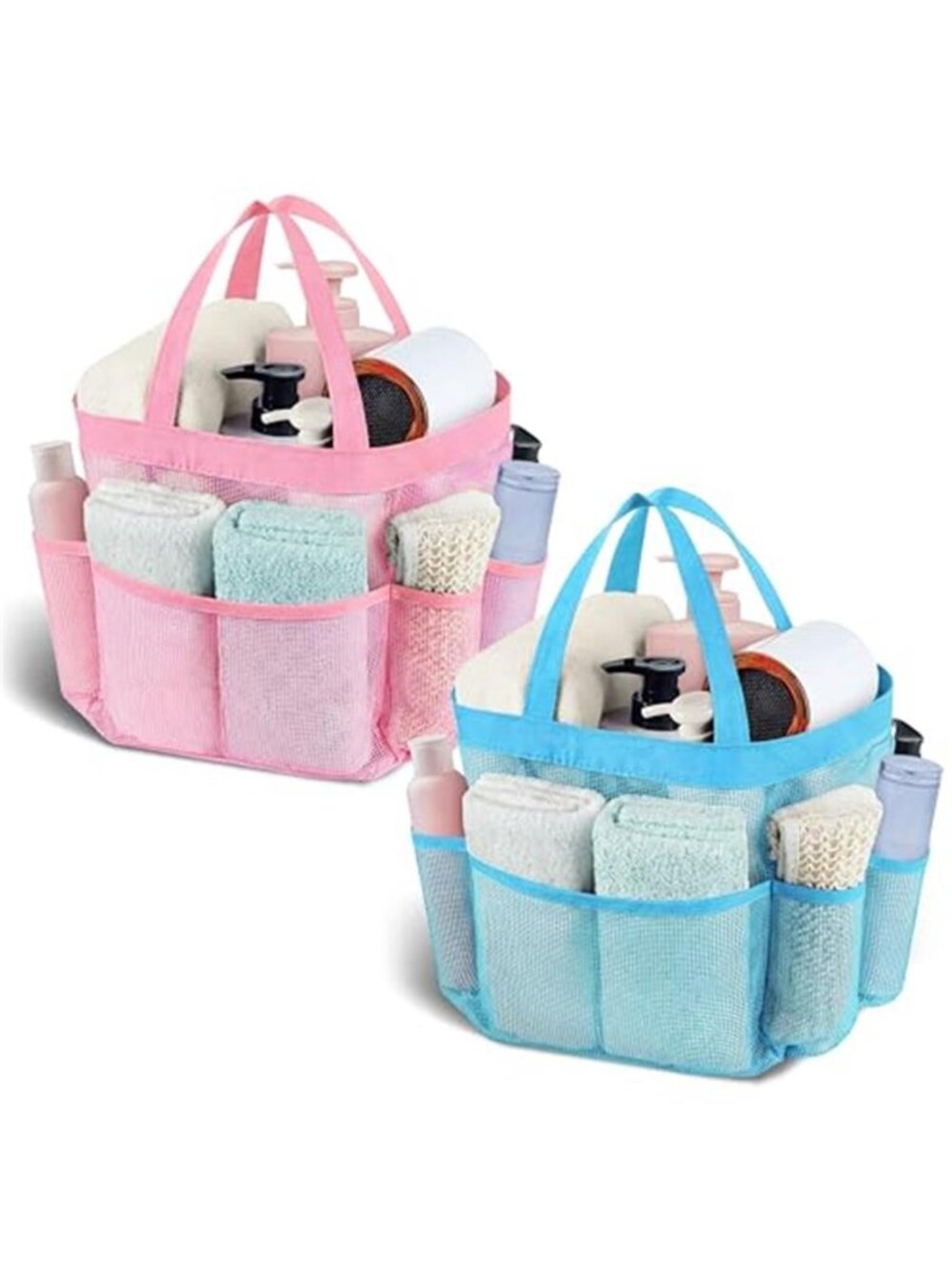 Shower Caddy Portable 9 Pockets Shower Bag for Dorm Room Camping